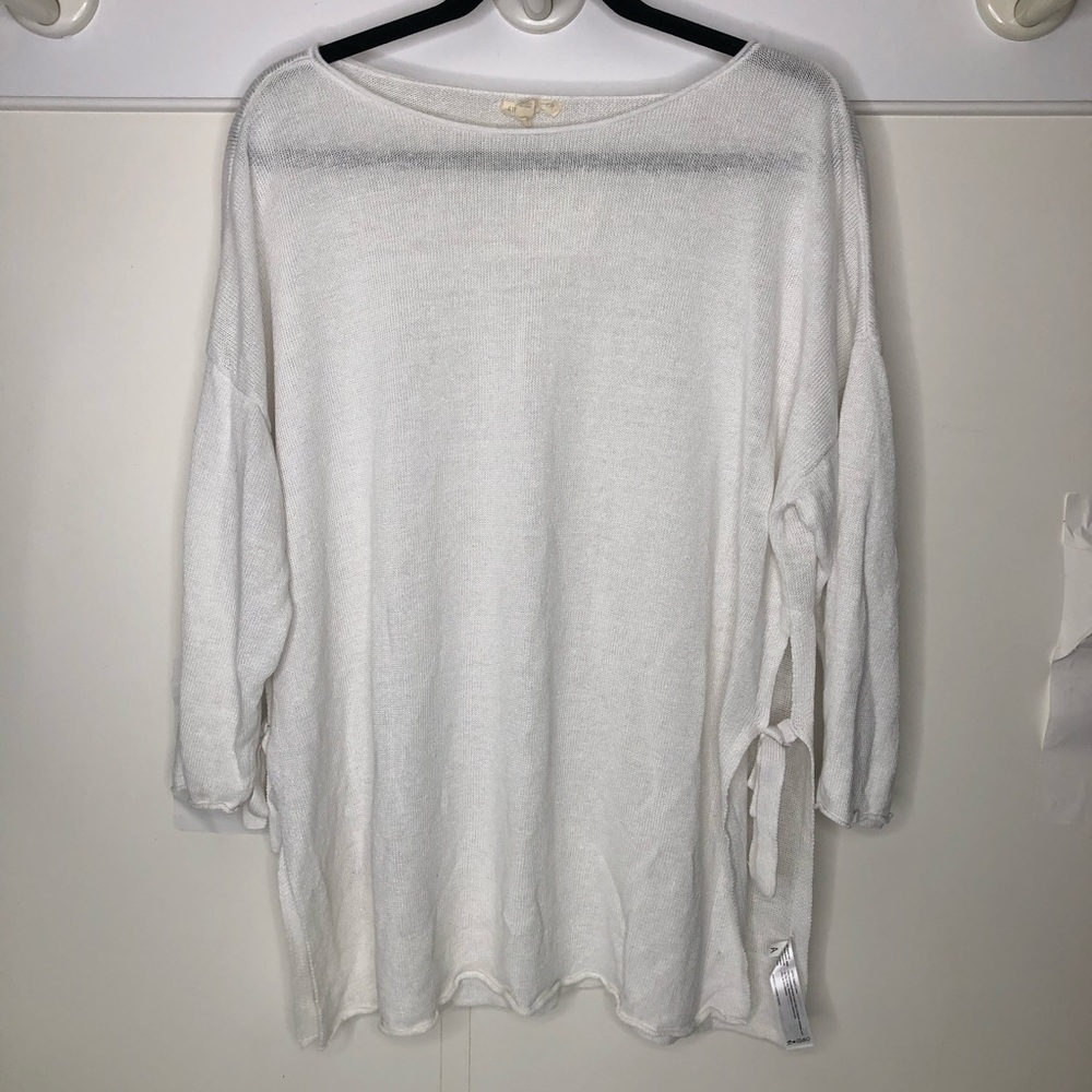 Eileen Fisher 100% Organic Linen sweater top L